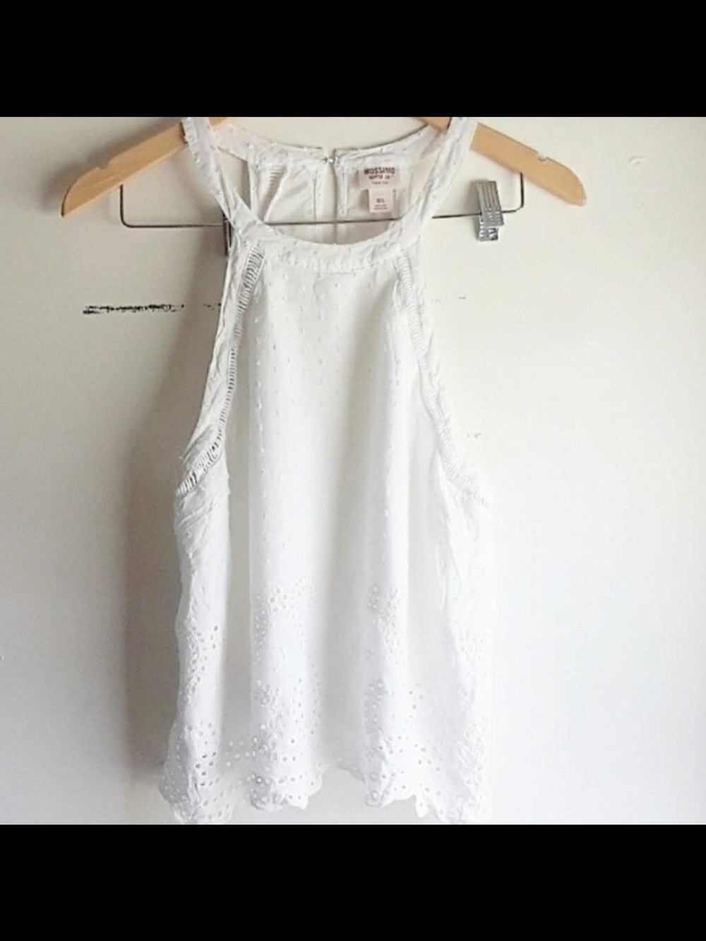 Xhilaration White Eyelet Racerback Tank Top